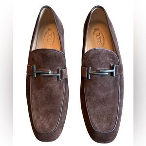 Tod's Men's Dark Brown Suede Slip-Ons